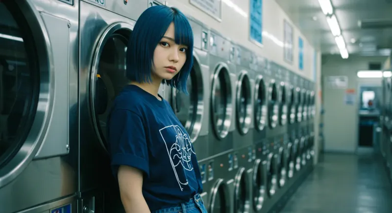 コインランドリーの少女